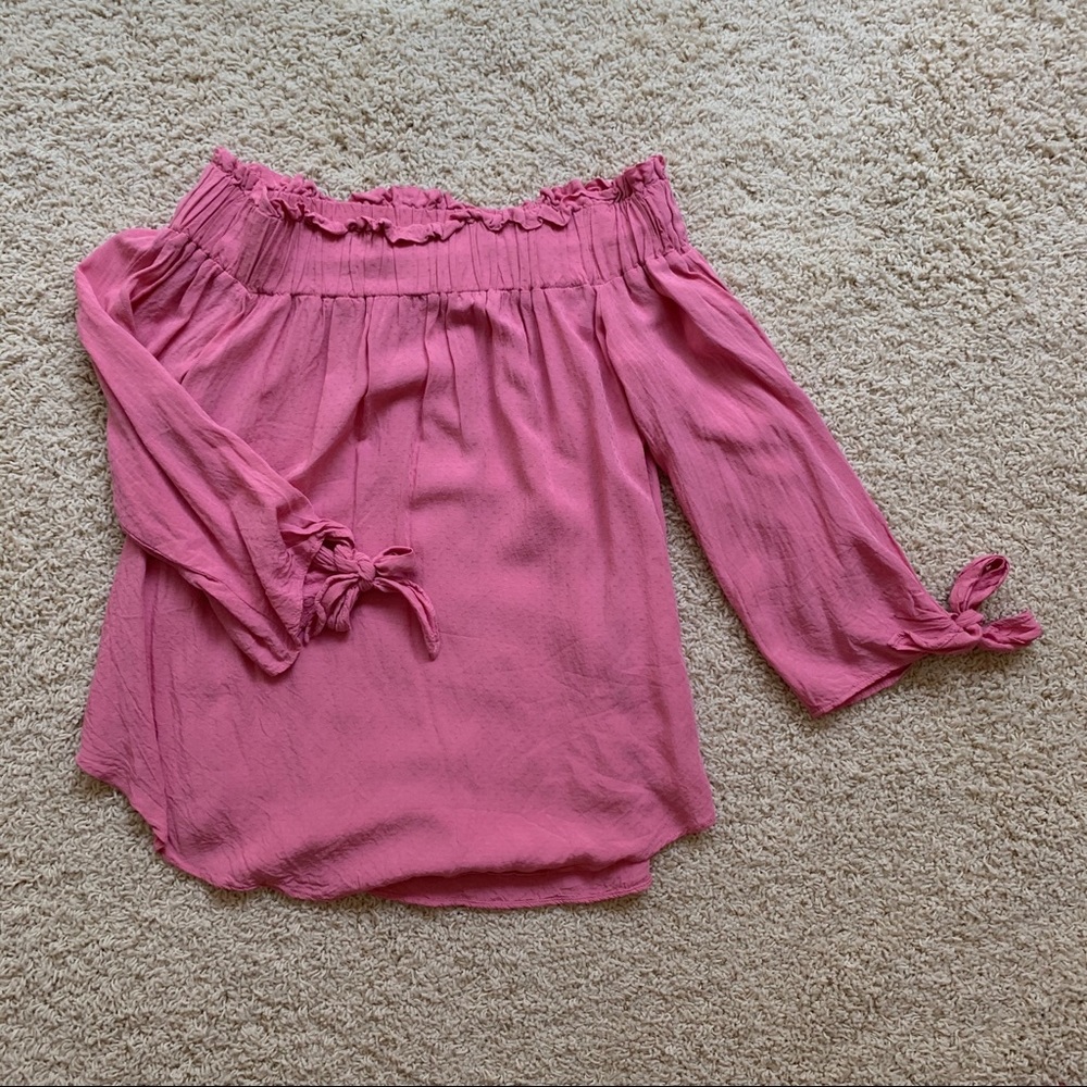 H&M Pink Off-the-Shoulder Blouse